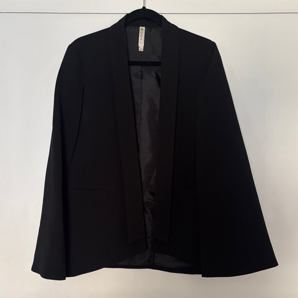 Elegant Black Women's Cape Blazer